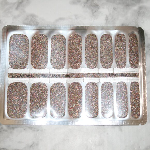 3 For 15 - LILY & FOX - LESS BITTER MORE GLITTER Nail Stickers Wraps Strips - Picture 2 of 10